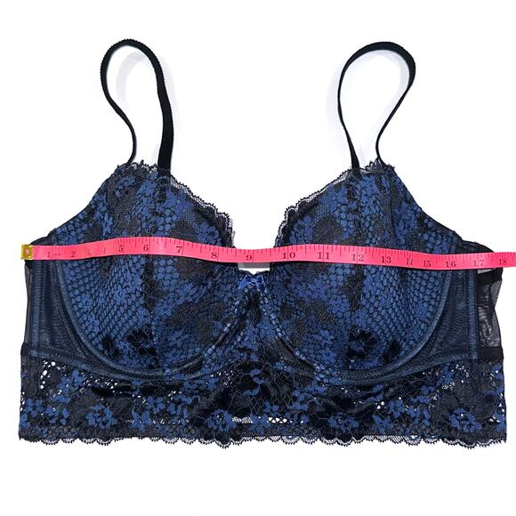 Adore Me Black Navy Lace Pacchi Contour Demi Longline Bra Size 38DD - Picture 13 of 15